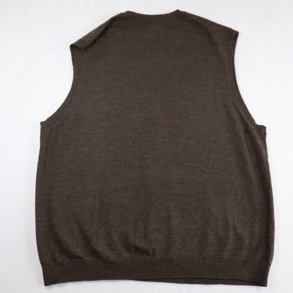 Banana‎ Republic Sweater Vest Men's XXL Merino Wool Brown Preppy Quiet Luxury